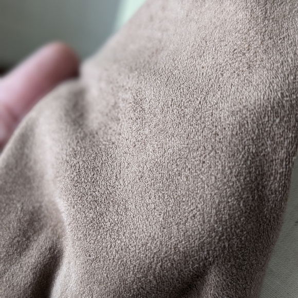 Ruby Rd. Size L Taupe Faux Suede Drape Front Cardigan Shacket – Cozy & Chic - Picture 5 of 11